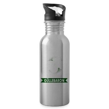 Güllebaron Gülle Fahren Landwirt Geschenk - Trinkflasche mit integriertem Trinkhalm - Lightsilver - Rechts
