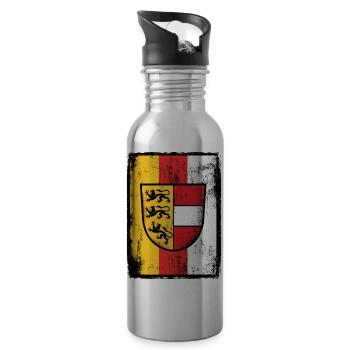 Drapeau de la Carinthie Cadeau du lac de Carinthie Autriche - Gourde avec paille intégrée - argent clair - Droite