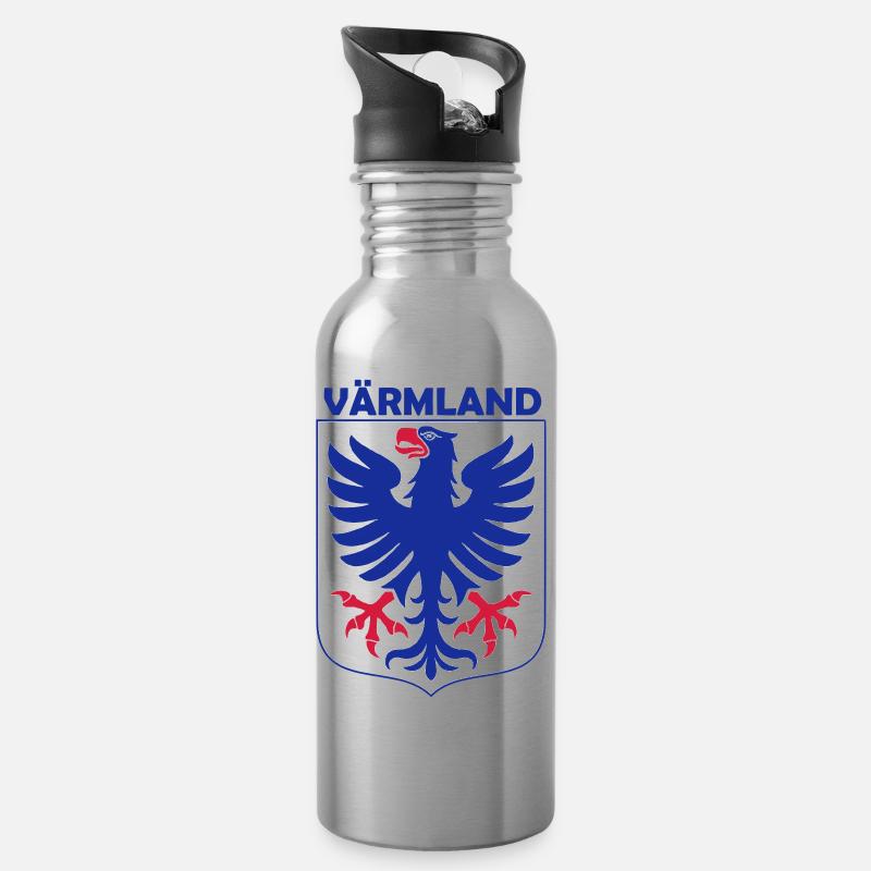 Värmland - Trinkflasche mit integriertem Trinkhalm - Lightsilver