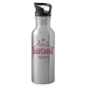 Muttertag Geschenk beste Mama Muttertagsgeschenk - Trinkflasche mit integriertem Trinkhalm - Lightsilver - Rechts