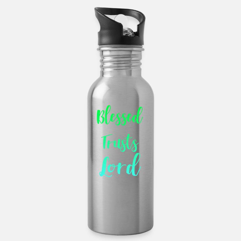 Glaube, LIebe Hoffnung Religion Jesus Weihnachten - Trinkflasche mit integriertem Trinkhalm - Lightsilver