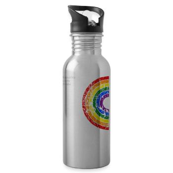 Regenbogen Schwule Lesben Transgender Bisexuelle - Trinkflasche mit integriertem Trinkhalm - Lightsilver - Rechts