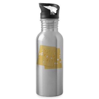 Eine Scheibe Käse für Toastbrot Frühstück - Trinkflasche mit integriertem Trinkhalm - Lightsilver - Rechts