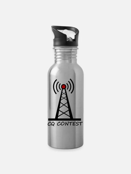 Concours CQ - Gourde avec paille intégrée - argent clair