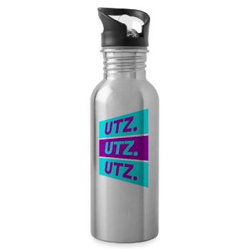Techno House Party EDM Festival Goa Electro Rave - Trinkflasche mit integriertem Trinkhalm - Lightsilver - Rechts