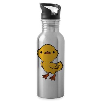 J’adore le mignon petit canard - Gourde avec paille intégrée - argent clair - Droite