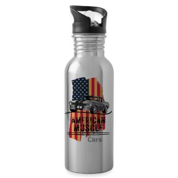 America - Water bottle with straw - silver - Right