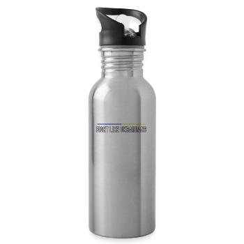 Kämpft wie die Ukrainer Banner - Trinkflasche mit integriertem Trinkhalm - Lightsilver - Rechts