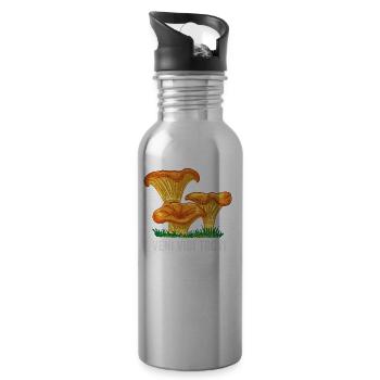 Outfit für Pilzsammler mit Bergen Steinpilz Pilz - Trinkflasche mit integriertem Trinkhalm - Lightsilver - Rechts