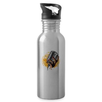 Volksmusik Party Dorffest Ouftit Deutsche Schlager - Trinkflasche mit integriertem Trinkhalm - Lightsilver - Rechts