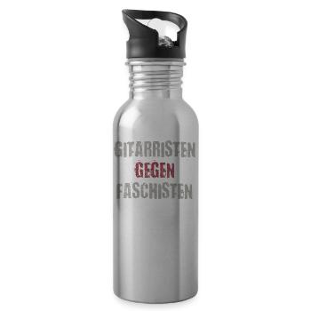 Gitarristen gegen Rassisten Punk Antirassismus - Trinkflasche mit integriertem Trinkhalm - Lightsilver - Rechts