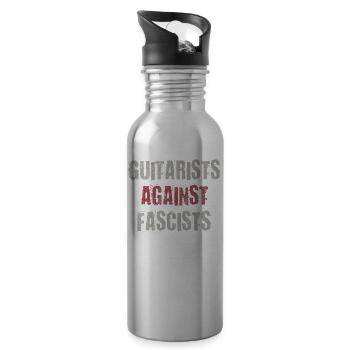 Gitarristen gegen Rassisten Punk Antirassismus - Trinkflasche mit integriertem Trinkhalm - Lightsilver - Rechts