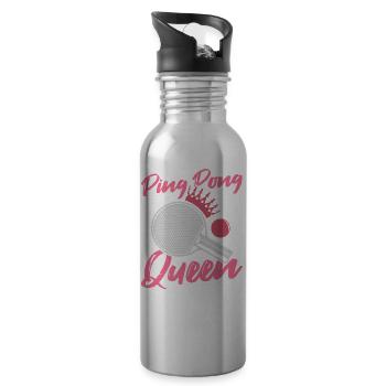Joueuse de ping-pong Fille Femme Tenue Femme! - Gourde avec paille intégrée - argent clair - Droite