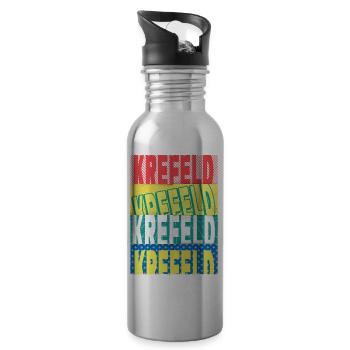 Krefeld Deutschland Stadt Schrift Skyline - Trinkflasche mit integriertem Trinkhalm - Lightsilver - Rechts