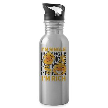 Solo, Single Men + Women, First Date, Reich - Water bottle with straw - silver - Right