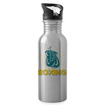 Boxen Martial Arts Boxing Box Club Boxer - Water bottle with straw - silver - Right