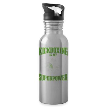 Kickboxer Arts Martiaux Kickboxing Kickboxen - Gourde avec paille intégrée - argent clair - Droite