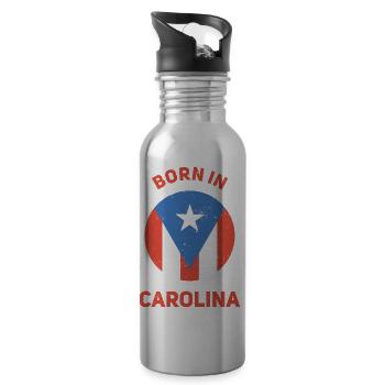 Carolina Puerto Rico - Trinkflasche mit integriertem Trinkhalm - Lightsilver - Rechts