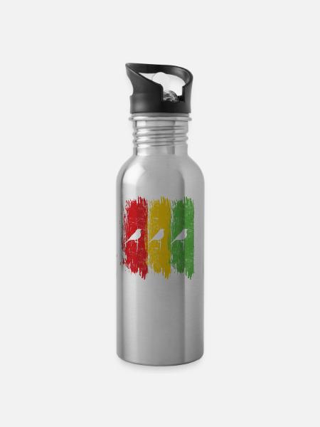 Good Vibes Only Rastafari Rasta Jamaica Reggae - Gourde avec paille intégrée - argent clair