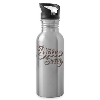 Retro Vintage Daddy 60er 70er 80er 90 Party Kostüm - Trinkflasche mit integriertem Trinkhalm - Lightsilver - Rechts