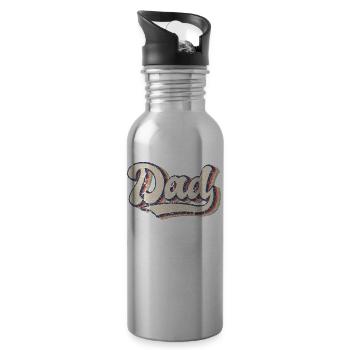 Retro Vintage Daddy 60er 70er 80er 90 Party Kostüm - Trinkflasche mit integriertem Trinkhalm - Lightsilver - Rechts
