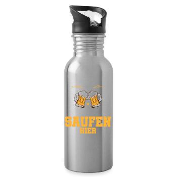 Poltern JGA Frauen Braut Junggesellenabschied - Trinkflasche mit integriertem Trinkhalm - Lightsilver - Rechts