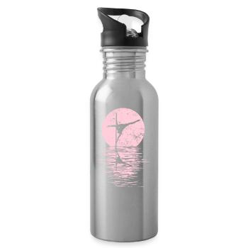 Pole Dance Dancer, Pole Dance, Pole Dancing - Water bottle with straw - silver - Right