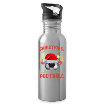 Joueur de football Équipe Club Outfit Noël Amour - Gourde avec paille intégrée - argent clair - Droite
