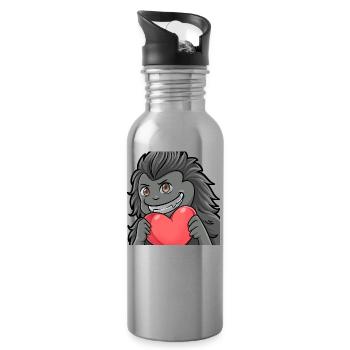 MonsterLove - Water bottle with straw - silver - Right