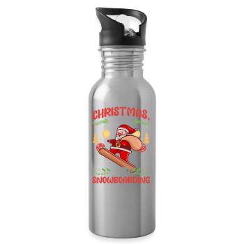 Boarder Snowboarder Weihnachten Liebe Skateboard - Trinkflasche mit integriertem Trinkhalm - Lightsilver - Rechts