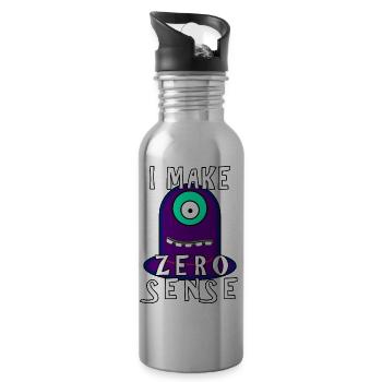 I Make Zero Sense - Water bottle with straw - silver - Right