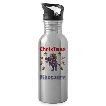 This Boy Loves Dinosaur Kids Boy Boy Dino - Water bottle with straw - silver - Right