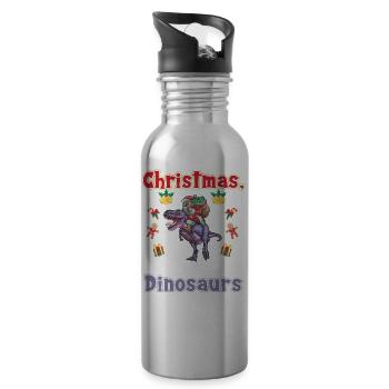 This Boy Loves Dinosaur Kids Boy Boy Dino - Water bottle with straw - silver - Right