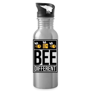 bee different saying quote - Water bottle with straw - silver - Right
