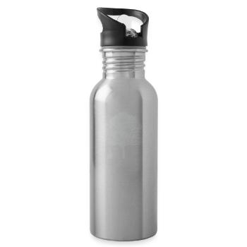 Angler outfit for fishing and fishing, fish - Water bottle with straw - silver - Right