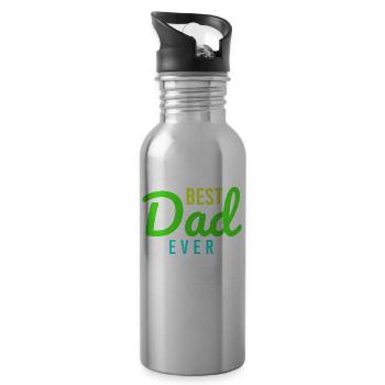 Super Dad, Daddy, Best Daddy Daddy Father's Day - Water bottle with straw - silver - Right