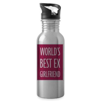 worlds best ex girlfriend - Trinkflasche mit integriertem Trinkhalm - Lightsilver - Rechts