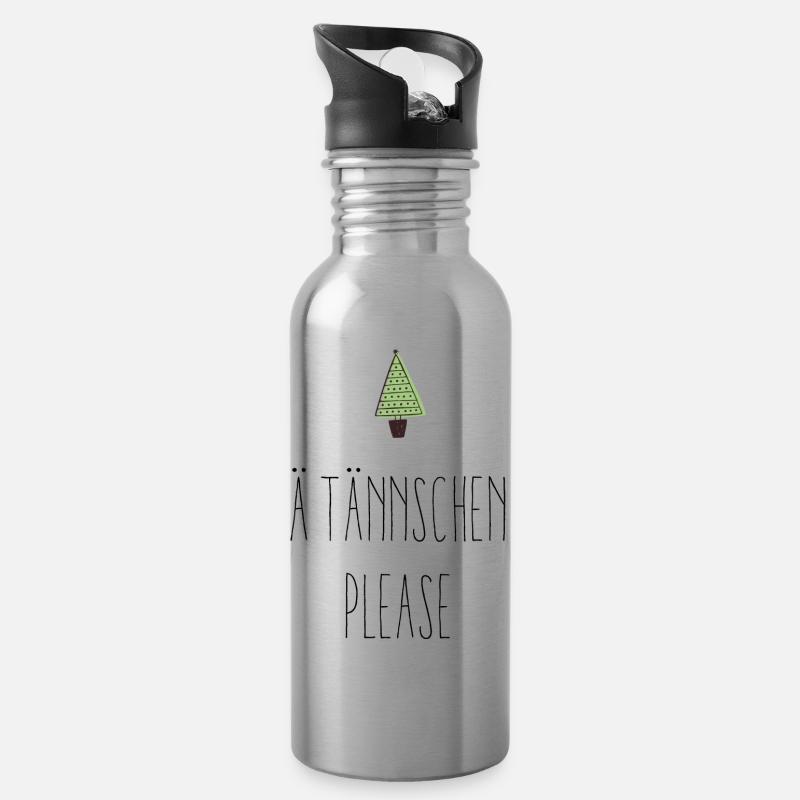 Ä Tännschen please - Trinkflasche mit integriertem Trinkhalm - Lightsilver