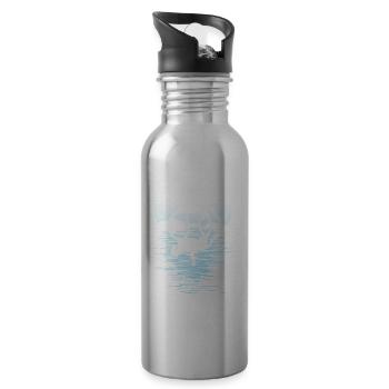 Pferd Reiter Outfit für Mädchen die Pferde lieben - Trinkflasche mit integriertem Trinkhalm - Lightsilver - Rechts