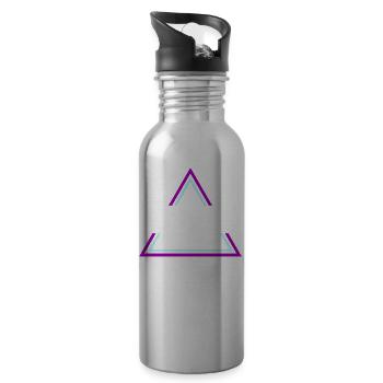 Techno House Party EDM Festival Goa Electro Rave - Water bottle with straw - silver - Right