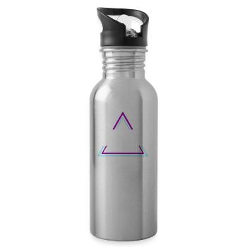 GOA Techno House Party EDM Festival Electro Rave - Water bottle with straw - silver - Right