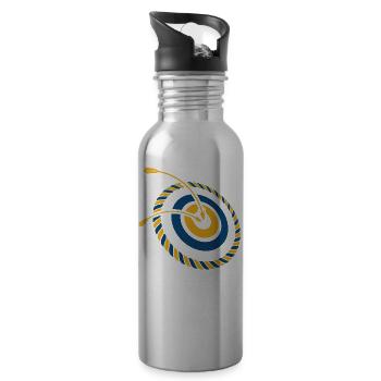 Bogensport Bogenschütze Bogenschießen Pfeil Bogen - Trinkflasche mit integriertem Trinkhalm - Lightsilver - Rechts