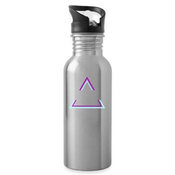 Rave Techno House Party EDM Festival Goa Electro - Water bottle with straw - silver - Right