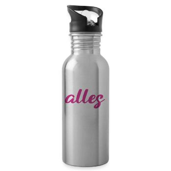 Valentinstags Freundin, Freund, Mann, Frau Partner - Trinkflasche mit integriertem Trinkhalm - Lightsilver - Rechts