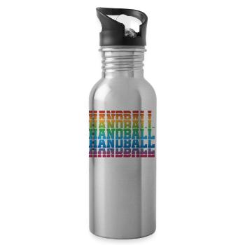 Handball Team, Club, Trainer, Coach, Spieler - Trinkflasche mit integriertem Trinkhalm - Lightsilver - Rechts