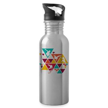 Parkour, Freerunning, Street Workout, Acrobatic - Water bottle with straw - silver - Right