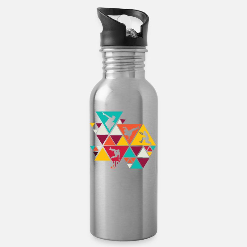 Parkour, Freerunning, Street Workout, Acrobatic - Trinkflasche mit integriertem Trinkhalm - Lightsilver