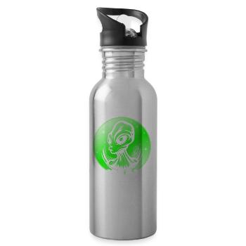 Alien, UFO, UAP, Space, Weltraum Flugobjekt - Trinkflasche mit integriertem Trinkhalm - Lightsilver - Rechts