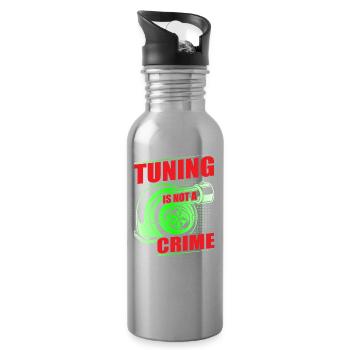 Auto Tuner, KFZ Mechaniker, Racing Car, Tuning - Trinkflasche mit integriertem Trinkhalm - Lightsilver - Rechts