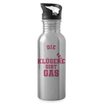 Auto Tuner Girl, KFZ Mechaniker Racing, Frau - Trinkflasche mit integriertem Trinkhalm - Lightsilver - Rechts